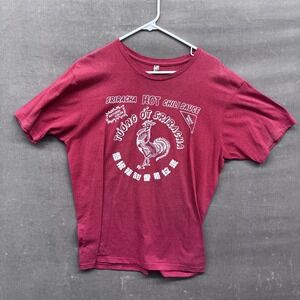 Sriracha Hot Chili Sauce Shirt Mens Large Graphic Tee Rooster Tuong Ot Spice Foo